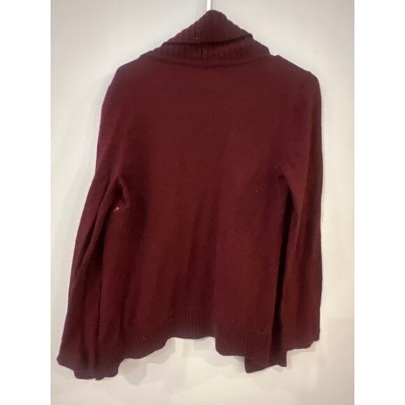 Market Spruce Womens Open Front Long Sleeve Knit Sweater Size M Wine Color - Picture 3 of 3